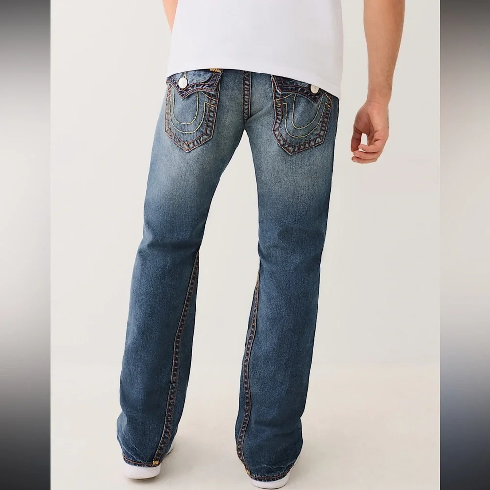 True Religion Joey Super T Flap Twisted Flare Vintage Y2K Thrashed Retro Jean 33